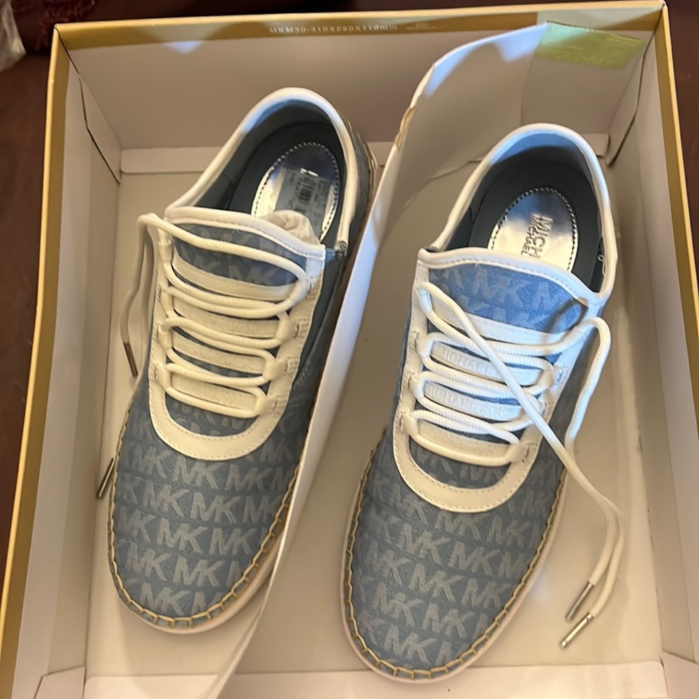 Michael kors sneaker finch lace up textile denim color
